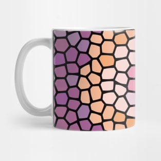 Painted Glass Pattern of Blue, Purple, Orange and Pink Mug